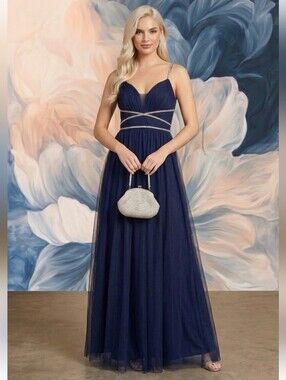 TLC Say Yes To The Prom Elegant Rhinestone-Trim Evening Gown